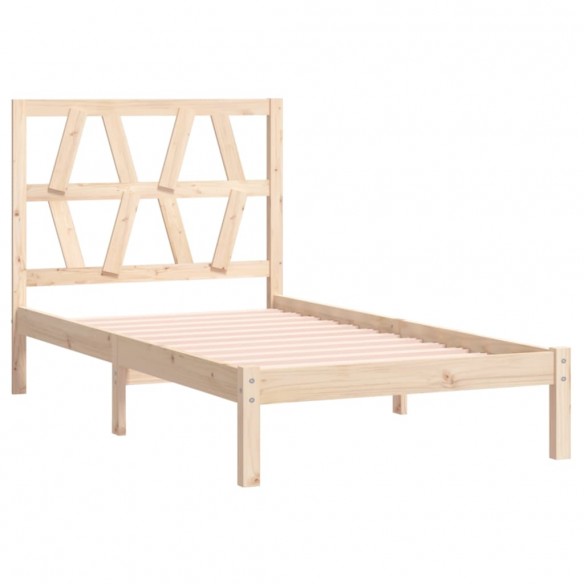 Cadre de lit bois de pin massif 75x190 cm petit simple