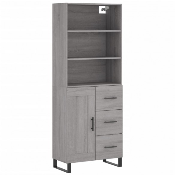 Buffet haut Sonoma gris 69,5x34x180 cm Bois d'ingénierie