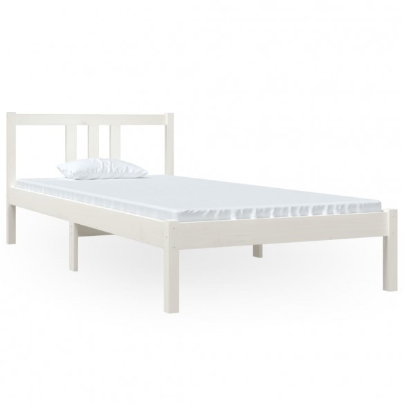 Cadre de lit Blanc Bois massif 90x200 cm