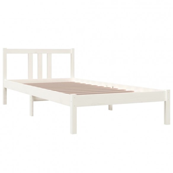 Cadre de lit Blanc Bois massif 90x200 cm