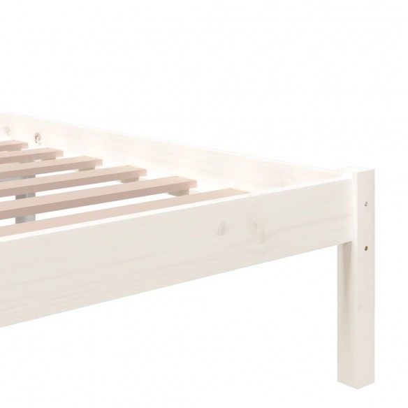 Cadre de lit Blanc Bois massif 90x200 cm