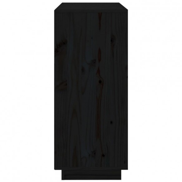 Buffet Noir 70x34x80 cm Bois massif de pin