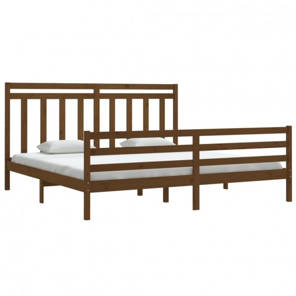 Cadre de lit Marron miel Bois massif 200x200 cm