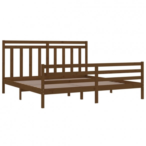 Cadre de lit Marron miel Bois massif 200x200 cm