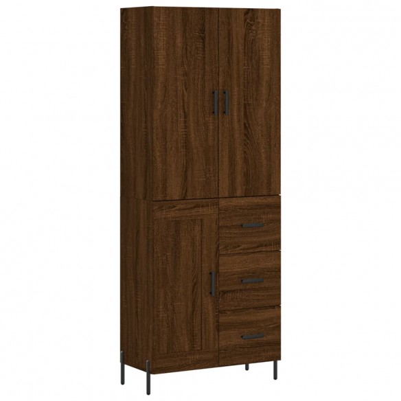 Buffet haut Chêne marron 69,5x34x180 cm Bois d'ingénierie