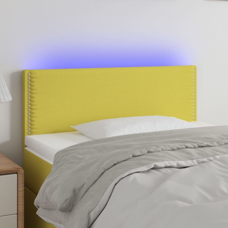 Tête de lit à LED Vert 80x5x78/88 cm Tissu