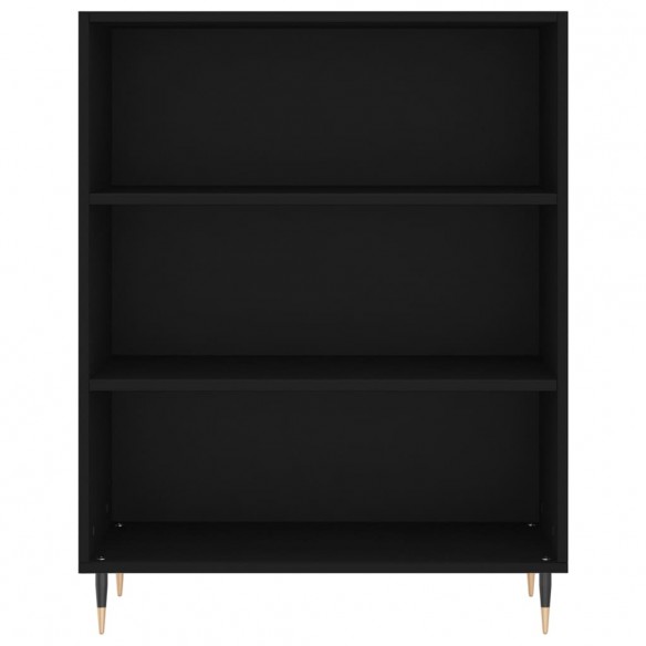 Bibliothèque noir 69,5x32,5x90 cm bois d'ingénierie