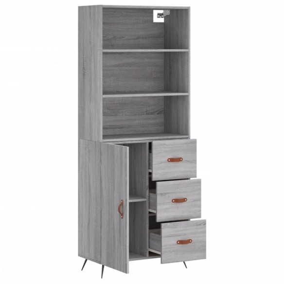 Buffet haut Sonoma gris 69,5x34x180 cm Bois d'ingénierie