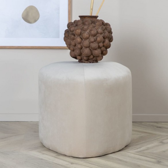 Venture Home Pouf Peg 46x46x41 cm Velours Blanc