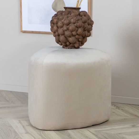 Venture Home Pouf Peg 46x46x41 cm Velours Blanc