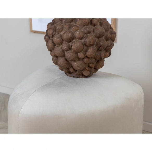 Venture Home Pouf Peg 46x46x41 cm Velours Blanc