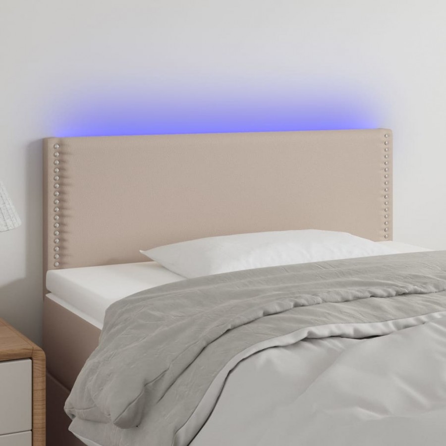 Tête de lit à LED Cappuccino 100x5x78/88 cm Similicuir