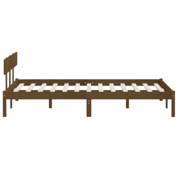 Cadre de lit Marron miel Bois de pin massif 140x190 cm