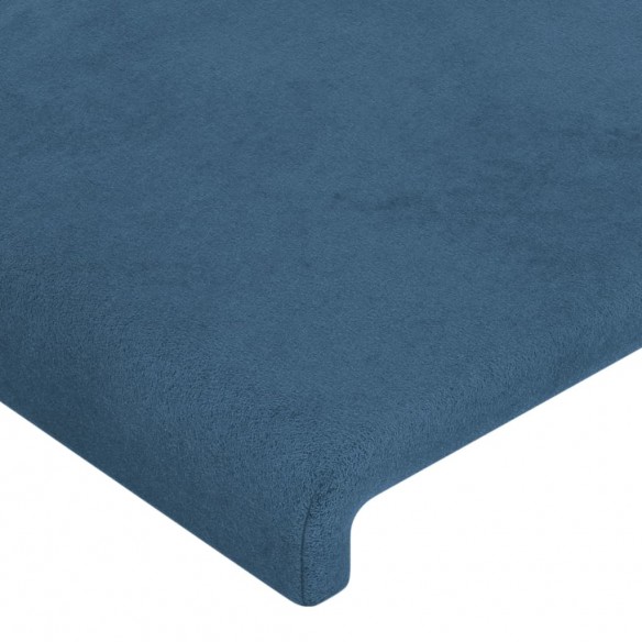 Tête de lit avec oreilles Bleu foncé 103x23x118/128 cm Velours