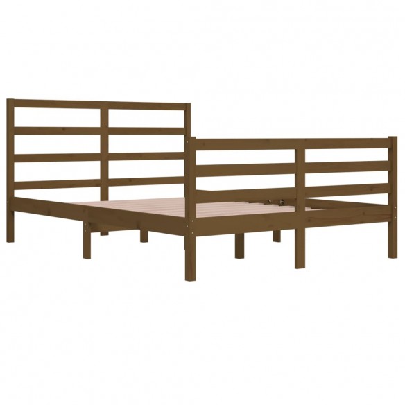 Cadre de lit Marron miel Bois de pin massif 140x200 cm