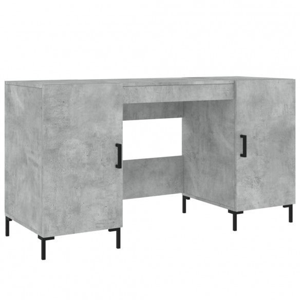 Bureau gris béton 140x50x75 cm bois d'ingénierie