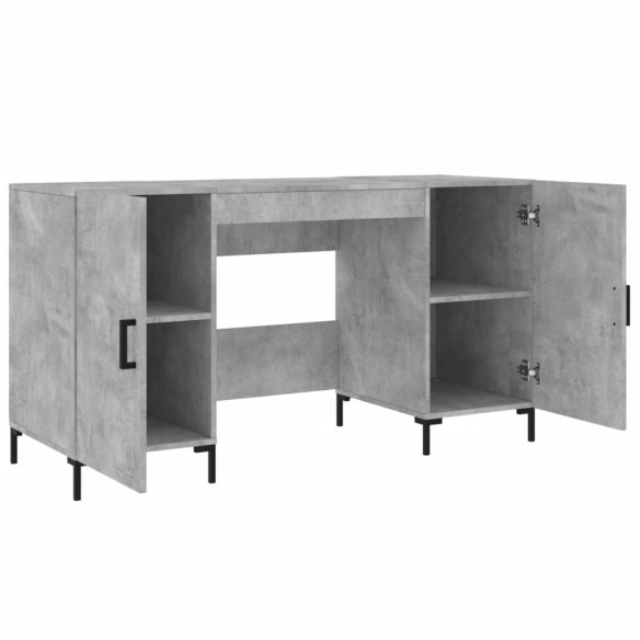 Bureau gris béton 140x50x75 cm bois d'ingénierie