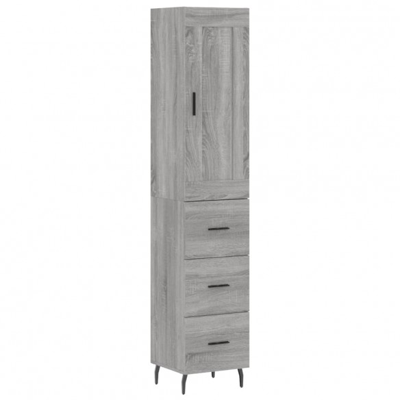 Buffet haut Sonoma gris 34,5x34x180 cm Bois d'ingénierie