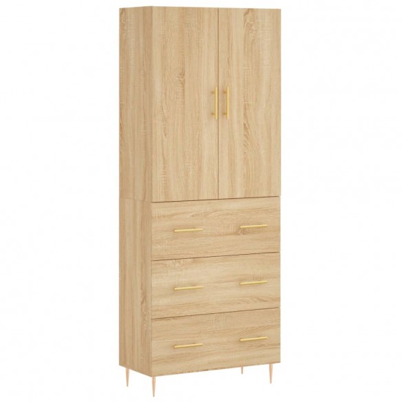 Buffet haut Chêne sonoma 69,5x34x180 cm Bois d'ingénierie