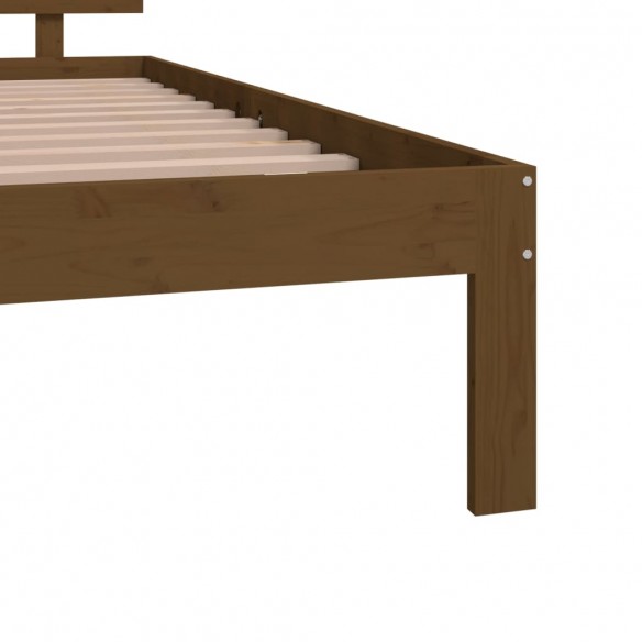 Cadre de lit Marron miel Bois massif 120x190 cm Petit Double