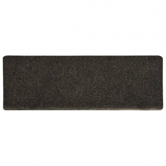 Tapis d'escalier 15 pcs tissu aiguilleté 65x21x4 cm anthracite