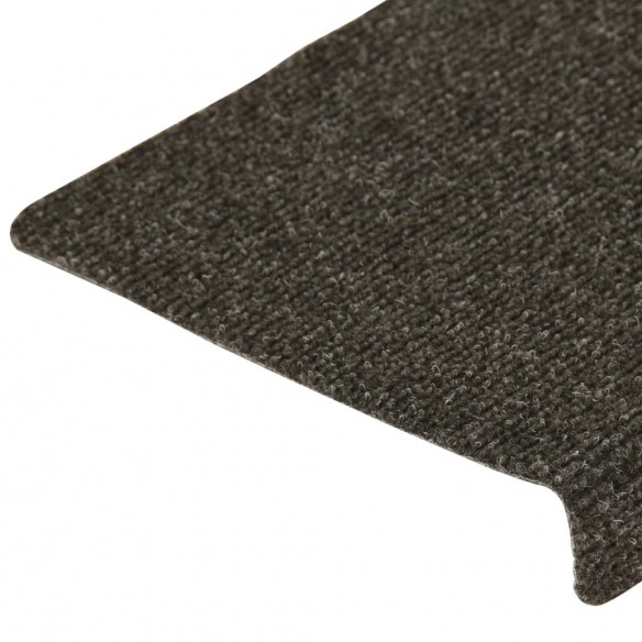 Tapis d'escalier 15 pcs tissu aiguilleté 65x21x4 cm anthracite