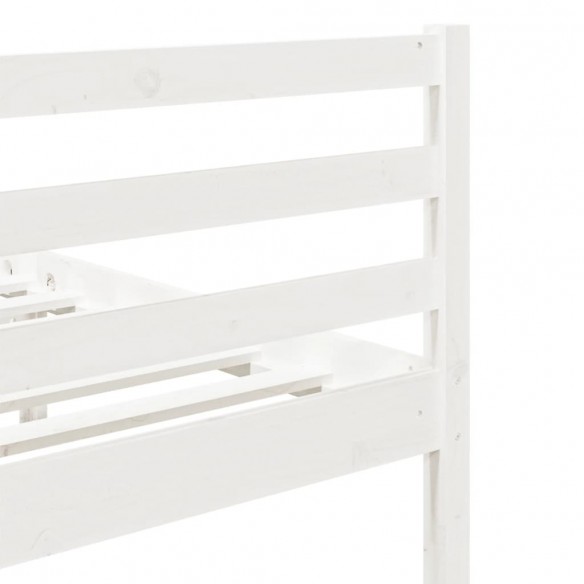 Cadre de lit Blanc Bois massif 75x190 cm Petit simple