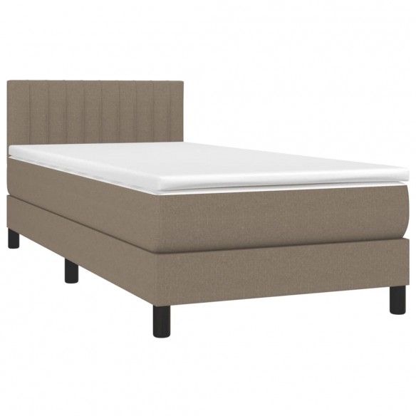 Cadre de lit avec matelas Taupe 80x200 cm Tissu