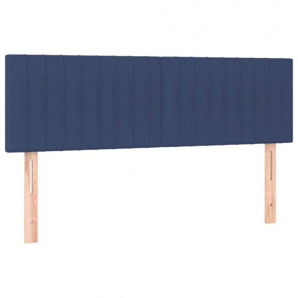 Cadre de lit avec matelas Bleu 140x200 cm Tissu