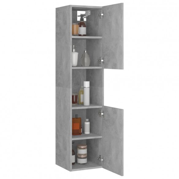 Armoire de salle de bain Gris béton 30x30x130 cm Aggloméré