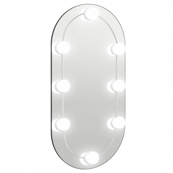 Miroir avec éclairage LED 60x30 cm Verre Ovale