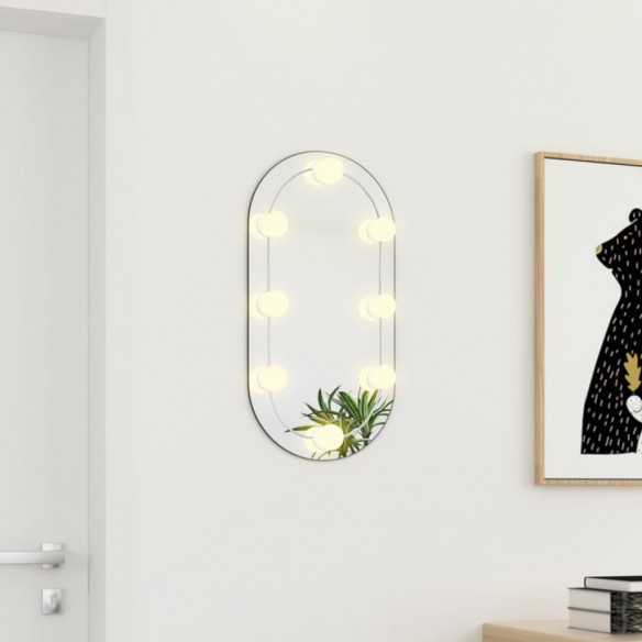 Miroir avec éclairage LED 60x30 cm Verre Ovale