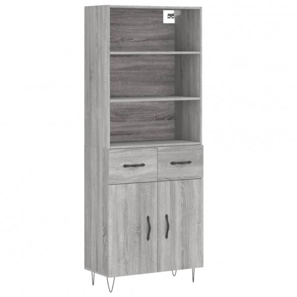 Buffet haut Sonoma gris 69,5x34x180 cm Bois d'ingénierie