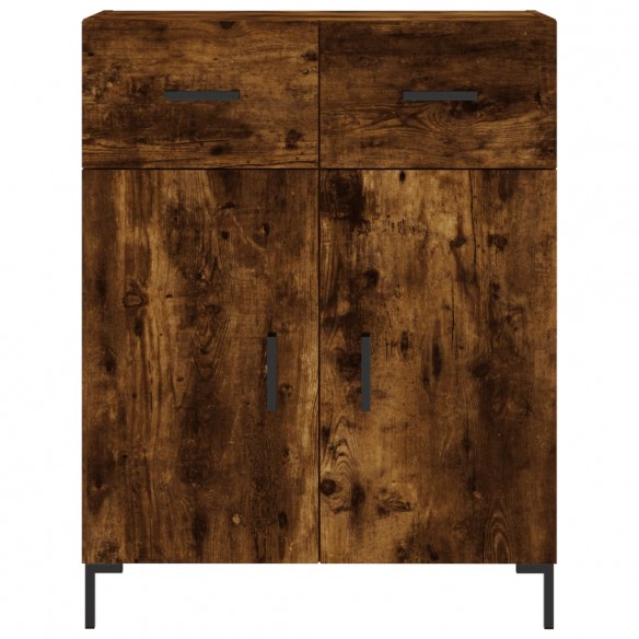 Buffet haut Chêne fumé 69,5x34x180 cm Bois d'ingénierie