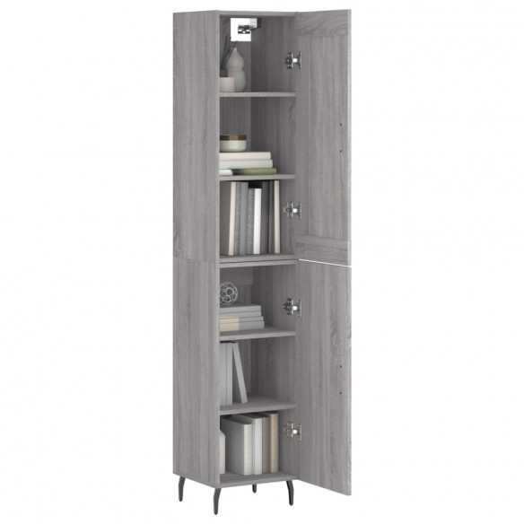 Buffet haut Sonoma gris 34,5x34x180 cm Bois d'ingénierie