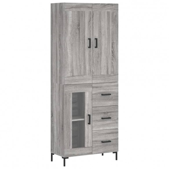 Buffet haut Sonoma gris 69,5x34x180 cm Bois d'ingénierie