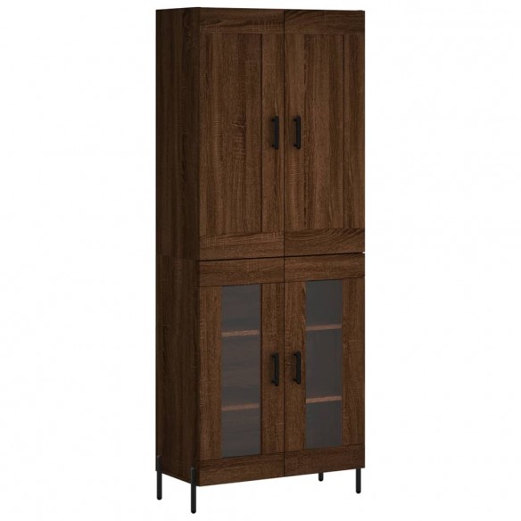 Buffet haut Chêne marron 69,5x34x180 cm Bois d'ingénierie