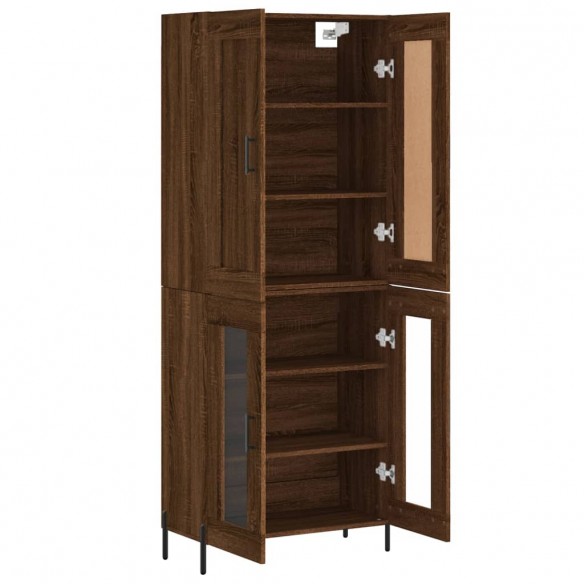 Buffet haut Chêne marron 69,5x34x180 cm Bois d'ingénierie