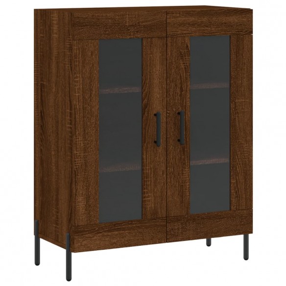 Buffet haut Chêne marron 69,5x34x180 cm Bois d'ingénierie