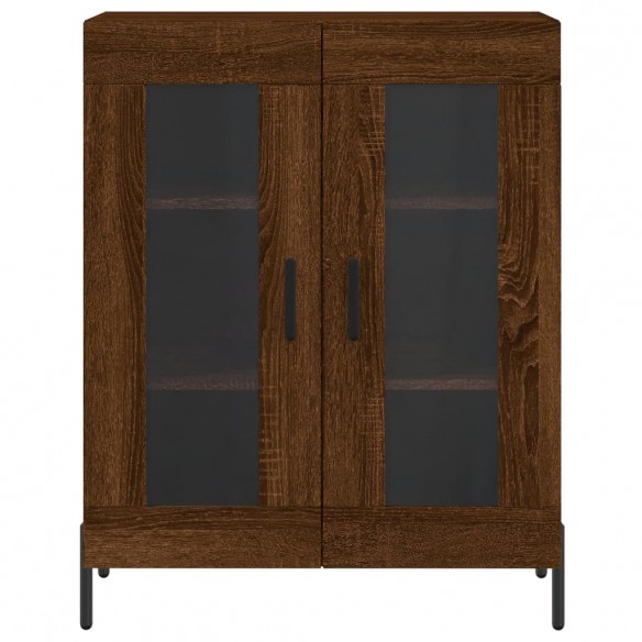 Buffet haut Chêne marron 69,5x34x180 cm Bois d'ingénierie