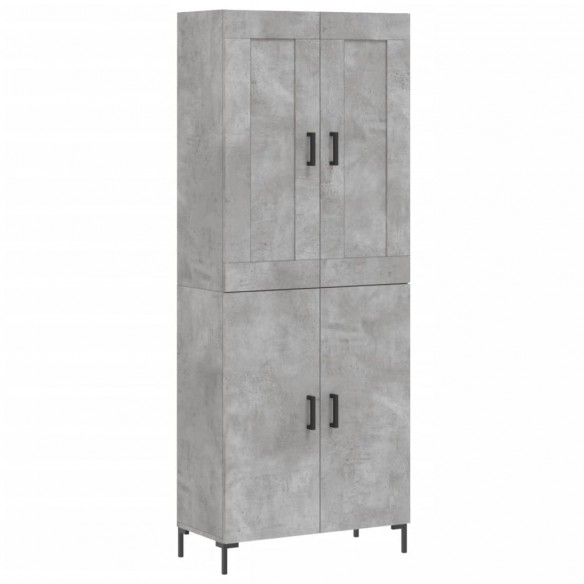 Buffet haut Gris béton 69,5x34x180 cm Bois d'ingénierie