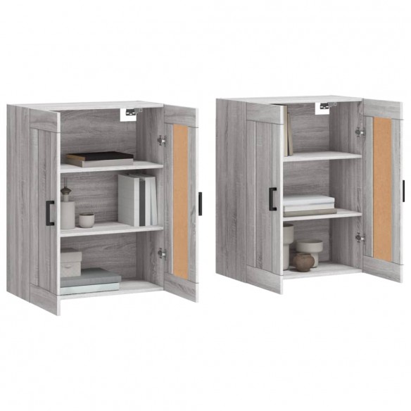 Armoires murales 2 pcs sonoma gris bois d'ingénierie