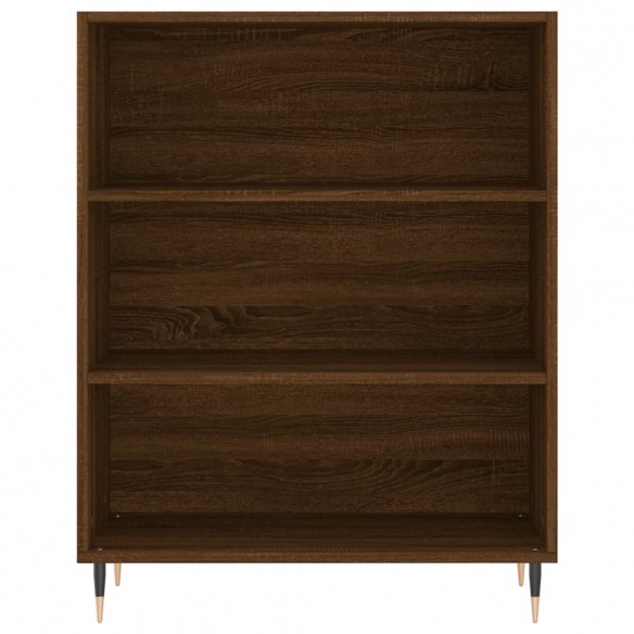 Buffet haut Chêne marron 69,5x34x180 cm Bois d'ingénierie