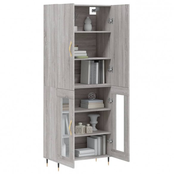 Buffet haut Sonoma gris 69,5x34x180 cm Bois d'ingénierie