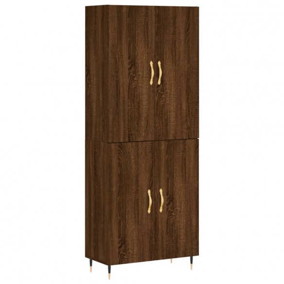 Buffet haut Chêne marron 69,5x34x180 cm Bois d'ingénierie