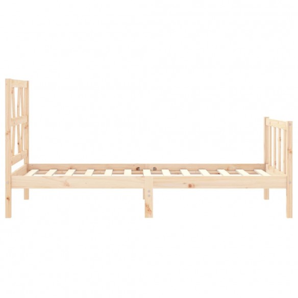 Cadre de lit avec tête de lit simple bois massif