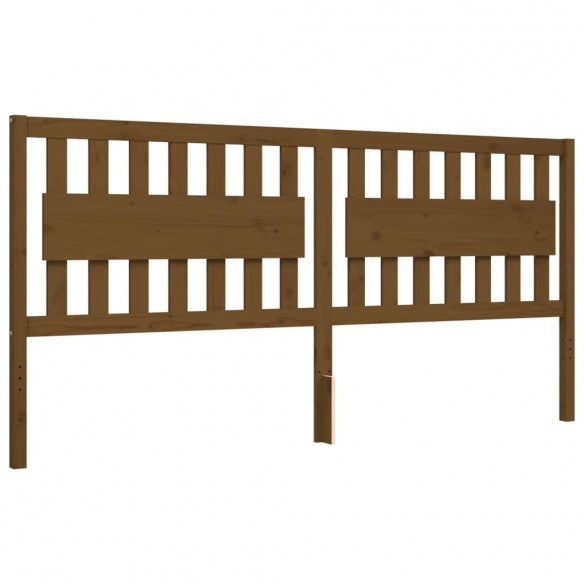 Cadre de lit avec tête de lit marron miel 200x200cm bois massif