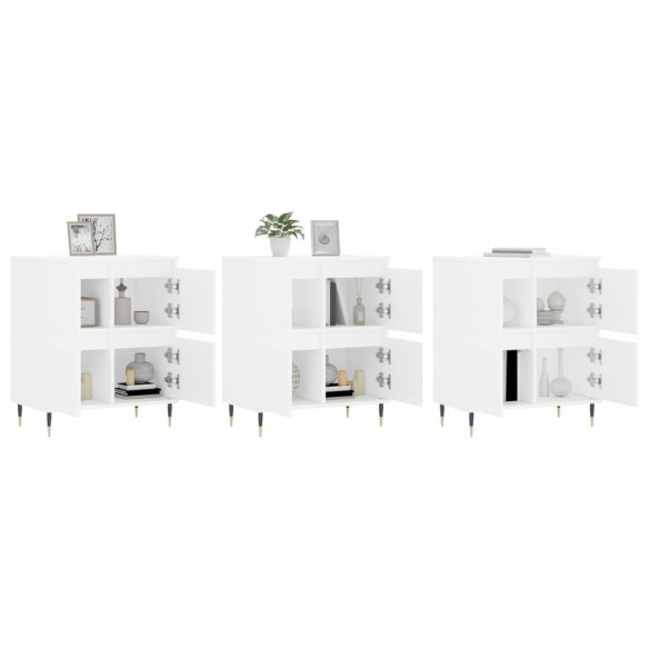 Buffets 3 pcs Blanc Bois d'ingénierie