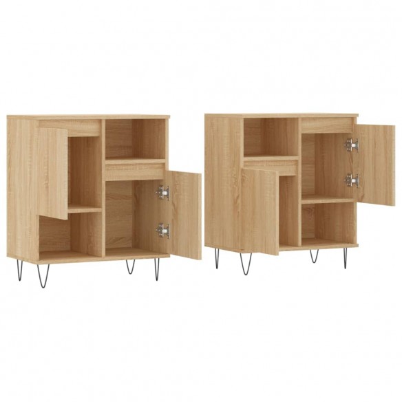 Buffets 2 pcs chêne sonoma bois d'ingénierie