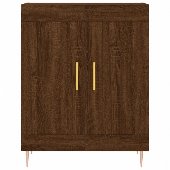 Buffet haut Chêne marron 69,5x34x180 cm Bois d'ingénierie